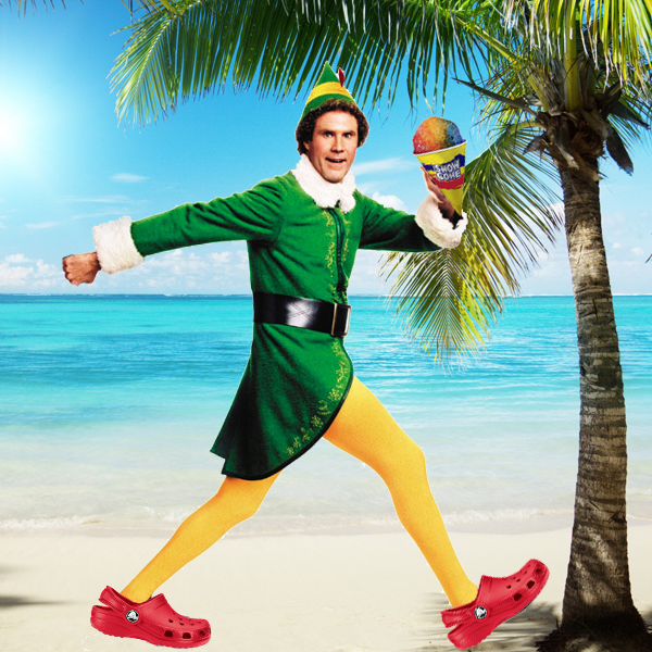 Buddy the Elf With a Snowcone - Christmas in July