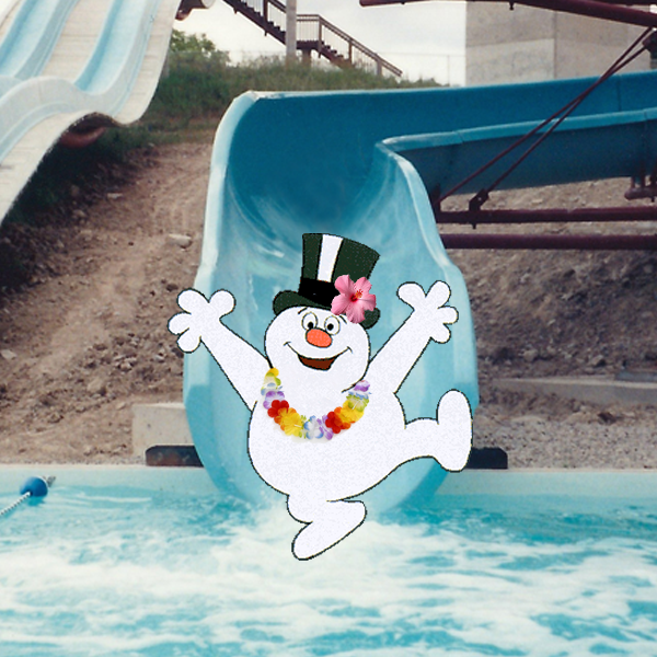 Frosty the Snowman on a Waterslide - Christmas in July