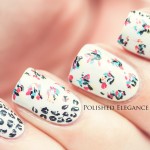 Floral and Leopard Print Nail Art