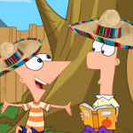 Phineas and Ferb Wearing Sombreros