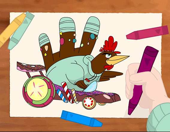 Hand Turkeys Drawn By Cartoon Characters - Vanellope