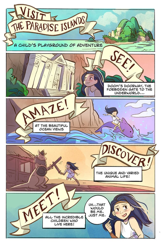 Visit the Paradise Islands in this EXCLUSIVE Diana: Princess of the Amazons Minicomic