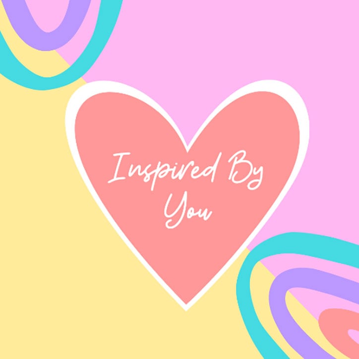 Illustration of a heart that says "Inspired by You" in the center
