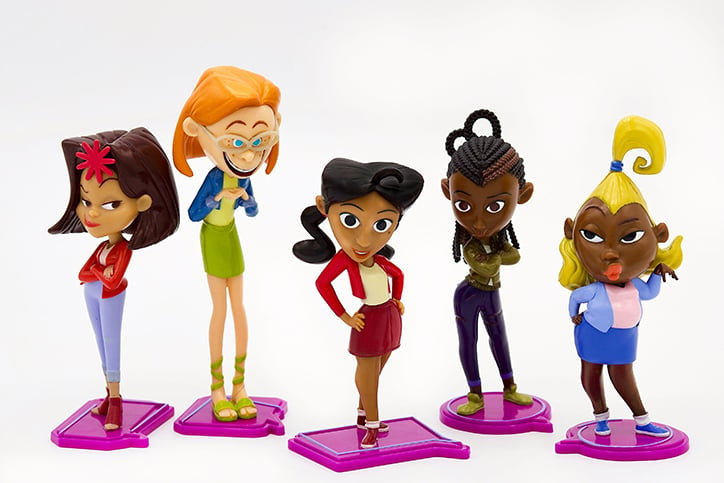 Product photo of the Proud Family: Louder and Prouder mini figure collection including Penny, Dijonay, LaCienega, Maya, and Zoey.