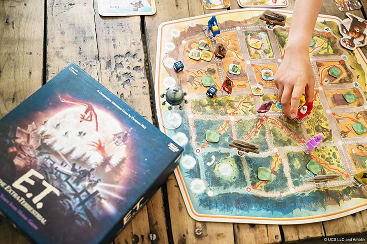 Flatlay of the E.T. Light Years from Home Board Game