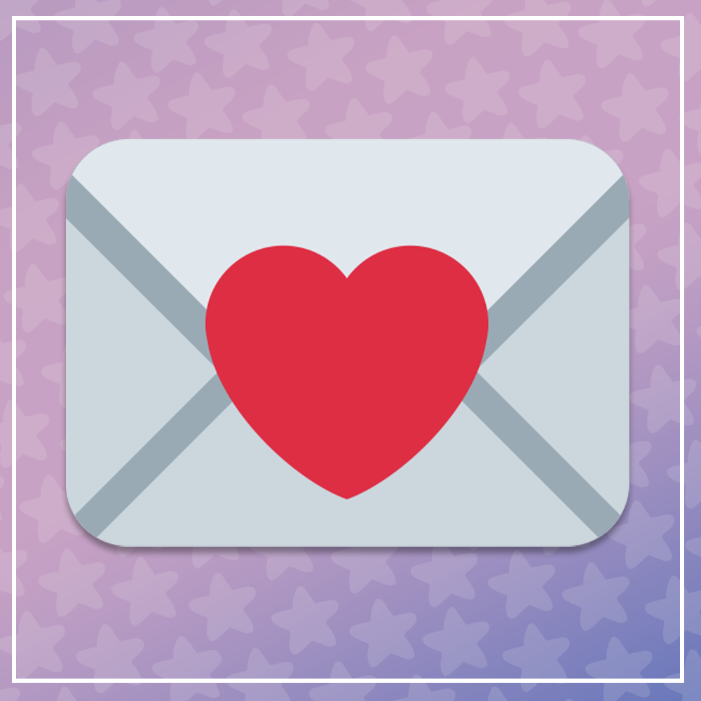 Illustration of an envelope sealed with a heart sticker