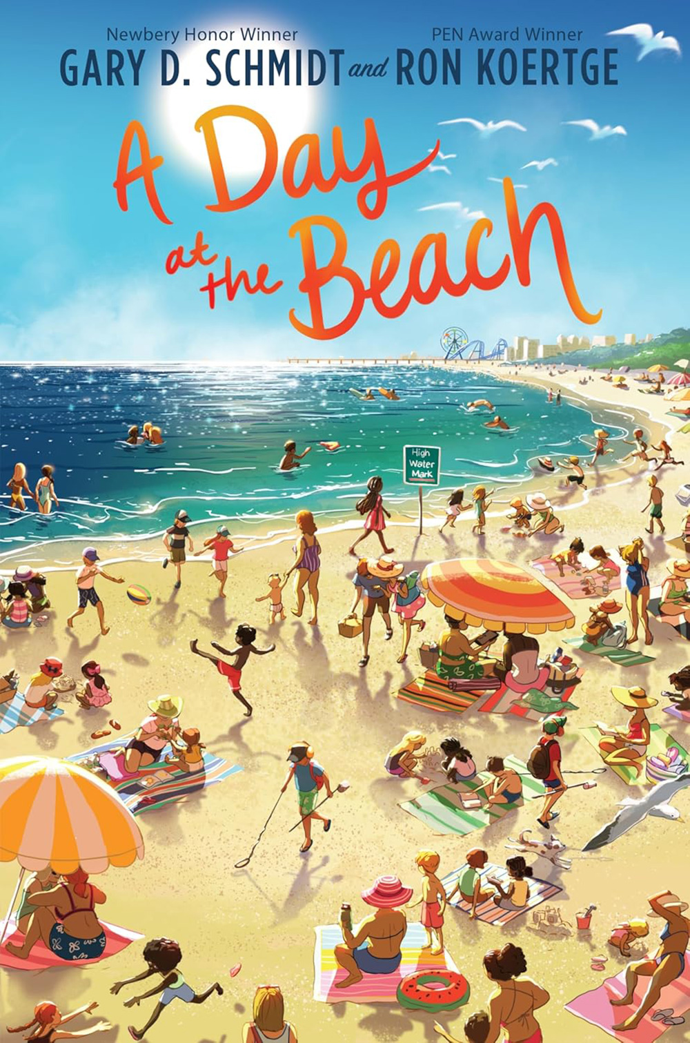 Book cover for A Day at the Beach by Gary D. Schmidt & Ron Koertge