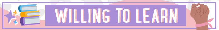 Graphic that reads "Willing to learn"